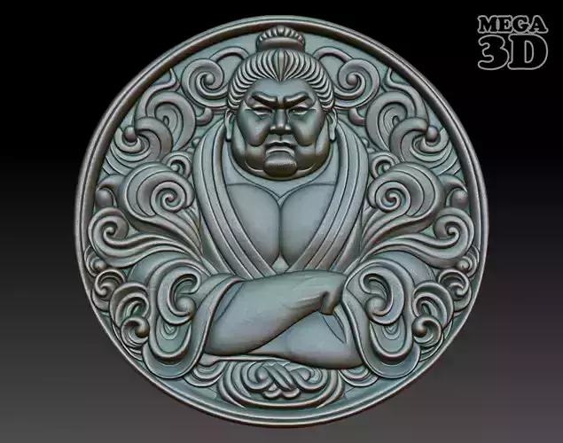 Sumo Wrestler basrelief 05 240802 3D print model