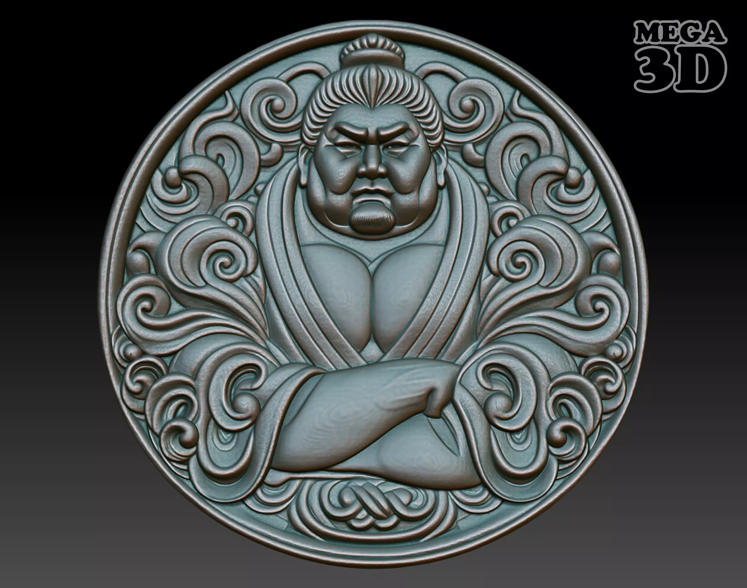 Sumo Wrestler basrelief 05 240802 3D print model_0