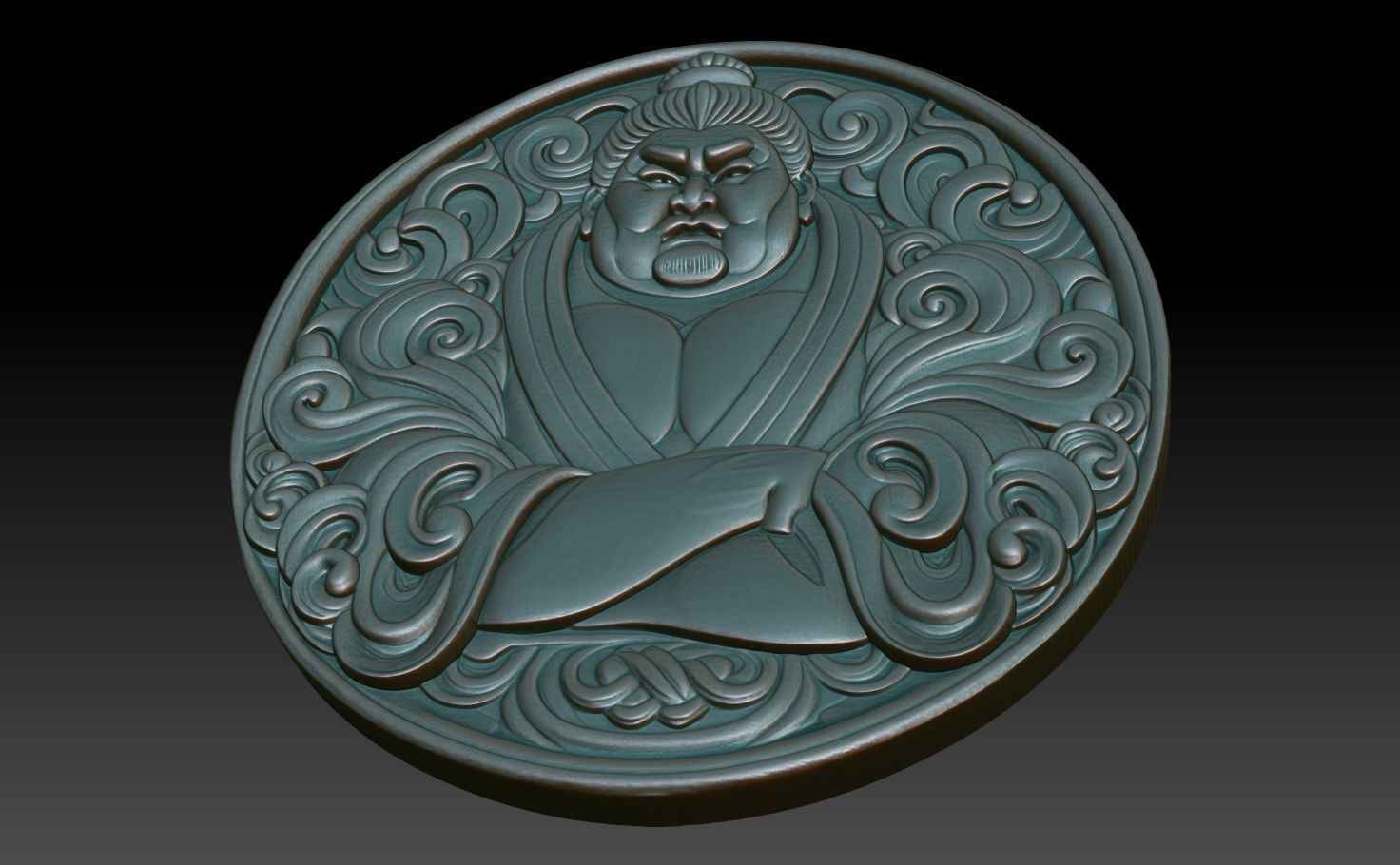 Sumo Wrestler basrelief 05 240802 3D print model_4