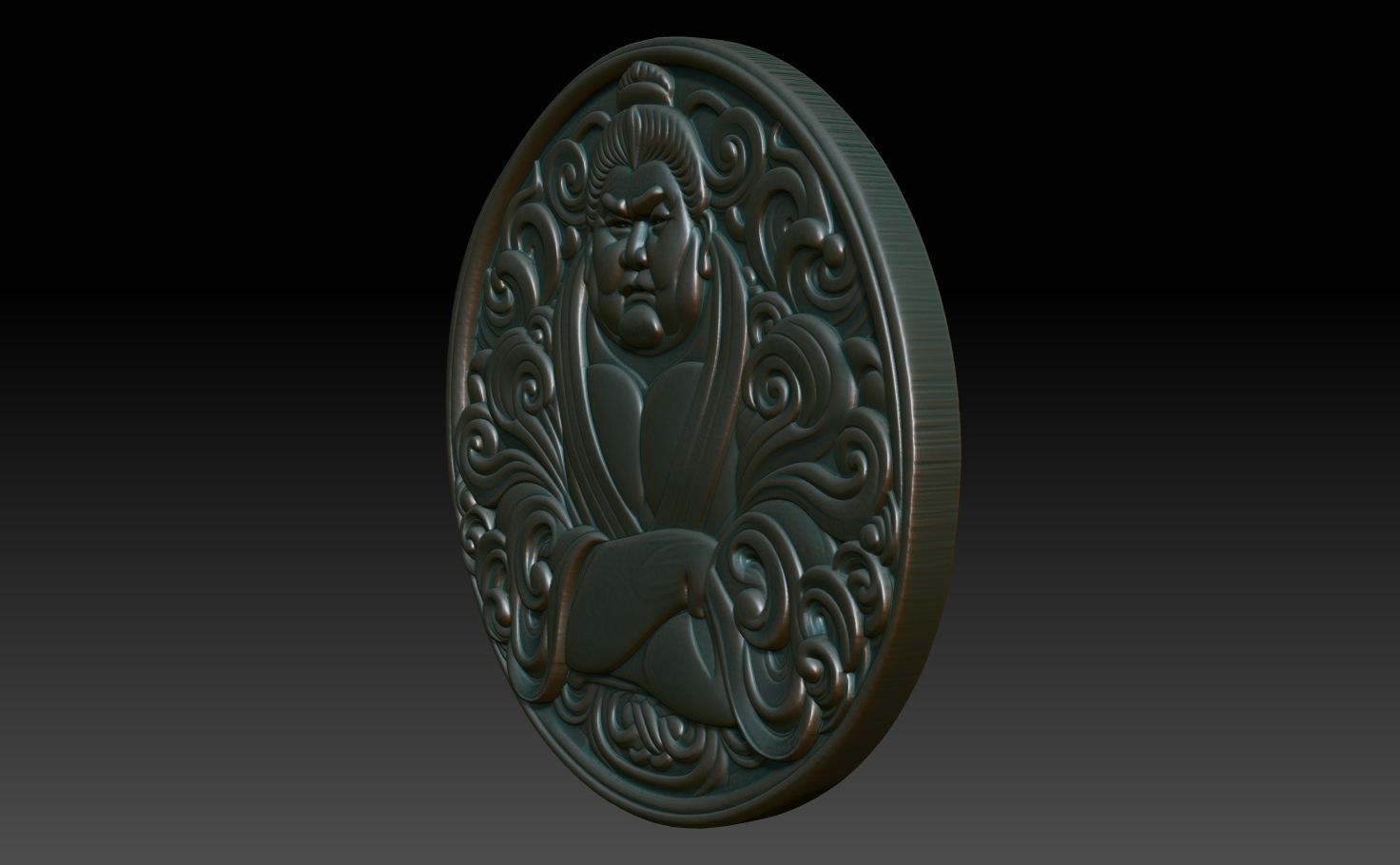 Sumo Wrestler basrelief 05 240802 3D print model_1