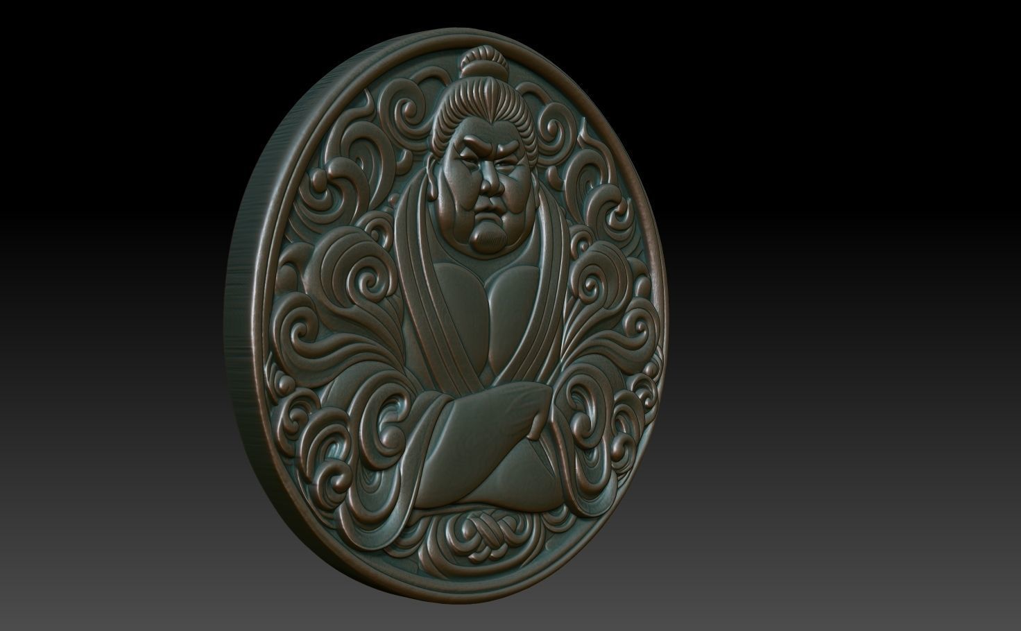 Sumo Wrestler basrelief 05 240802 3D print model_2
