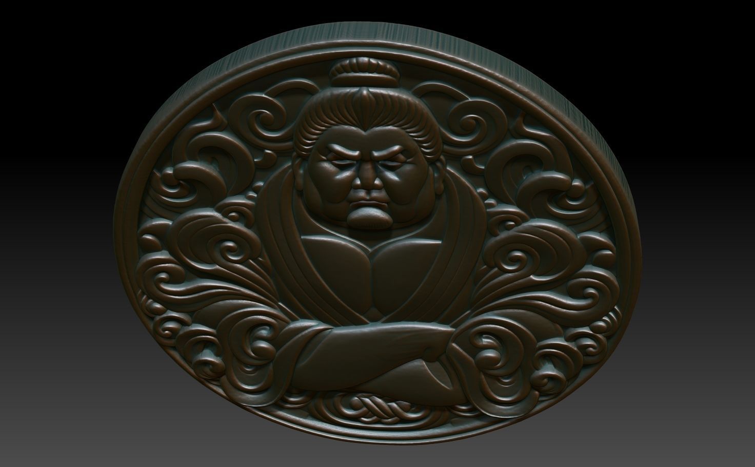 Sumo Wrestler basrelief 05 240802 3D print model_3