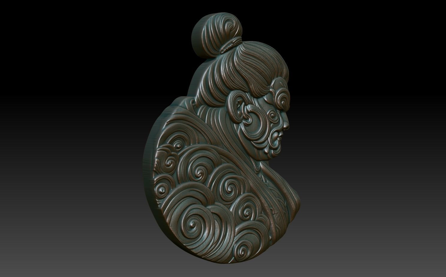 Sumo Wrestler basrelief 04 240802 3D print model_2