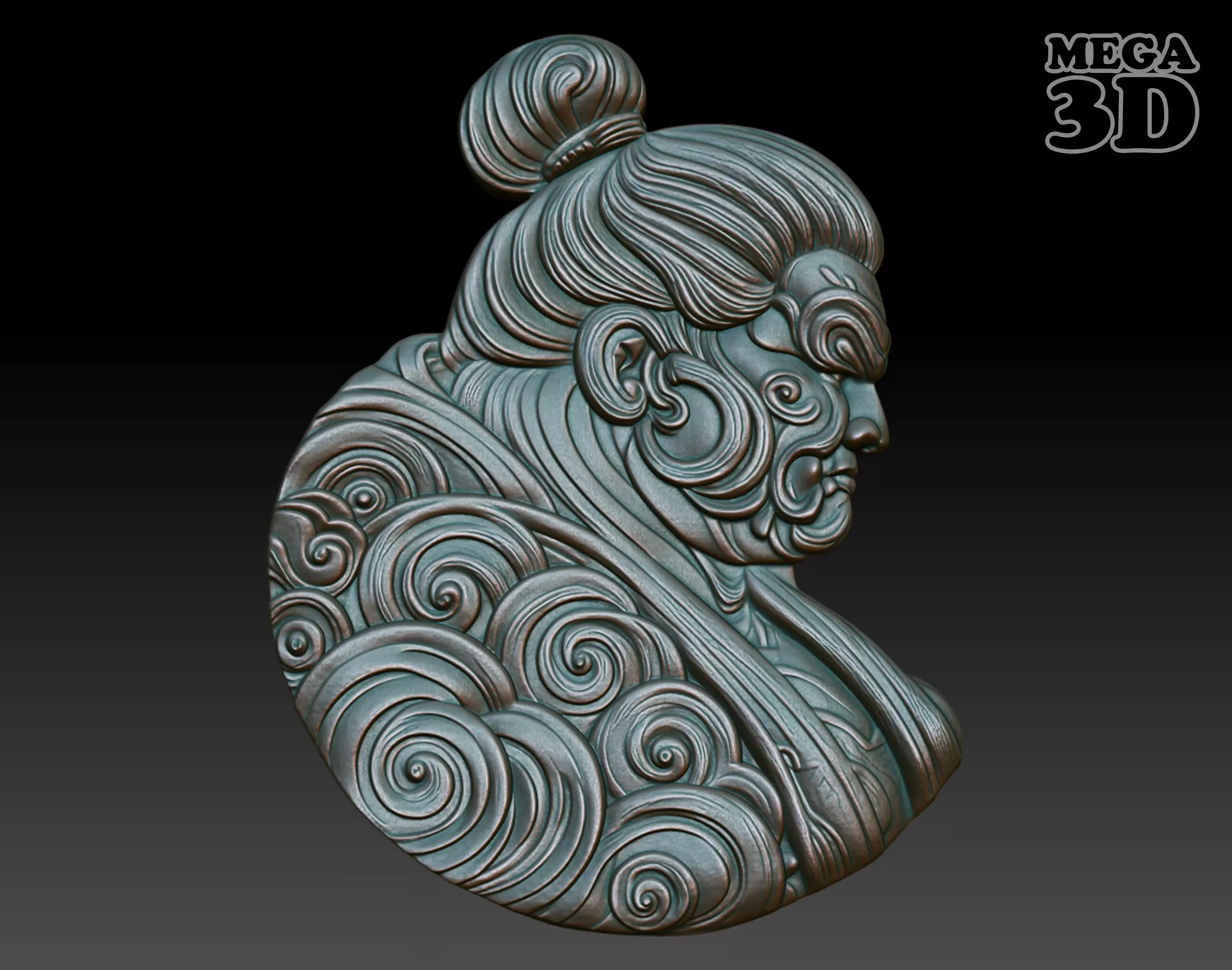 Sumo Wrestler basrelief 04 240802 3D print model_0