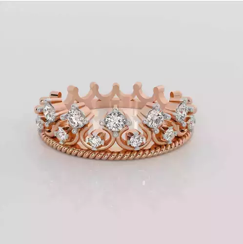 Crown Diamond Ring 3dm stl obj renders details 3D print model