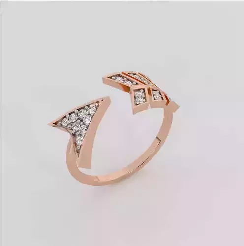 Arrow Diamond Ring 3dm stl obj renders details 3D print model