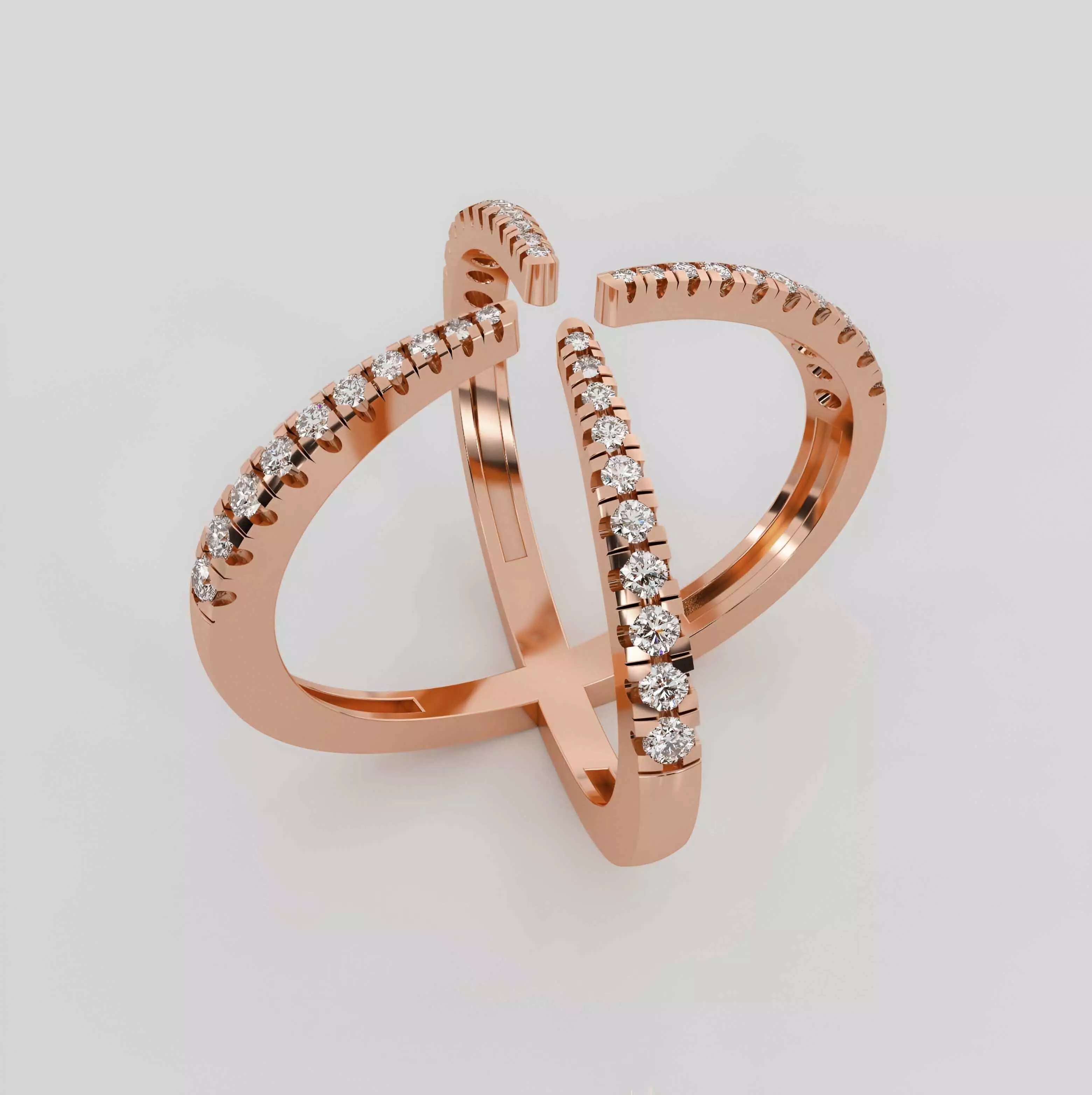 Wire Diamond Ring 3dm stl obj renders details 3D print model_0