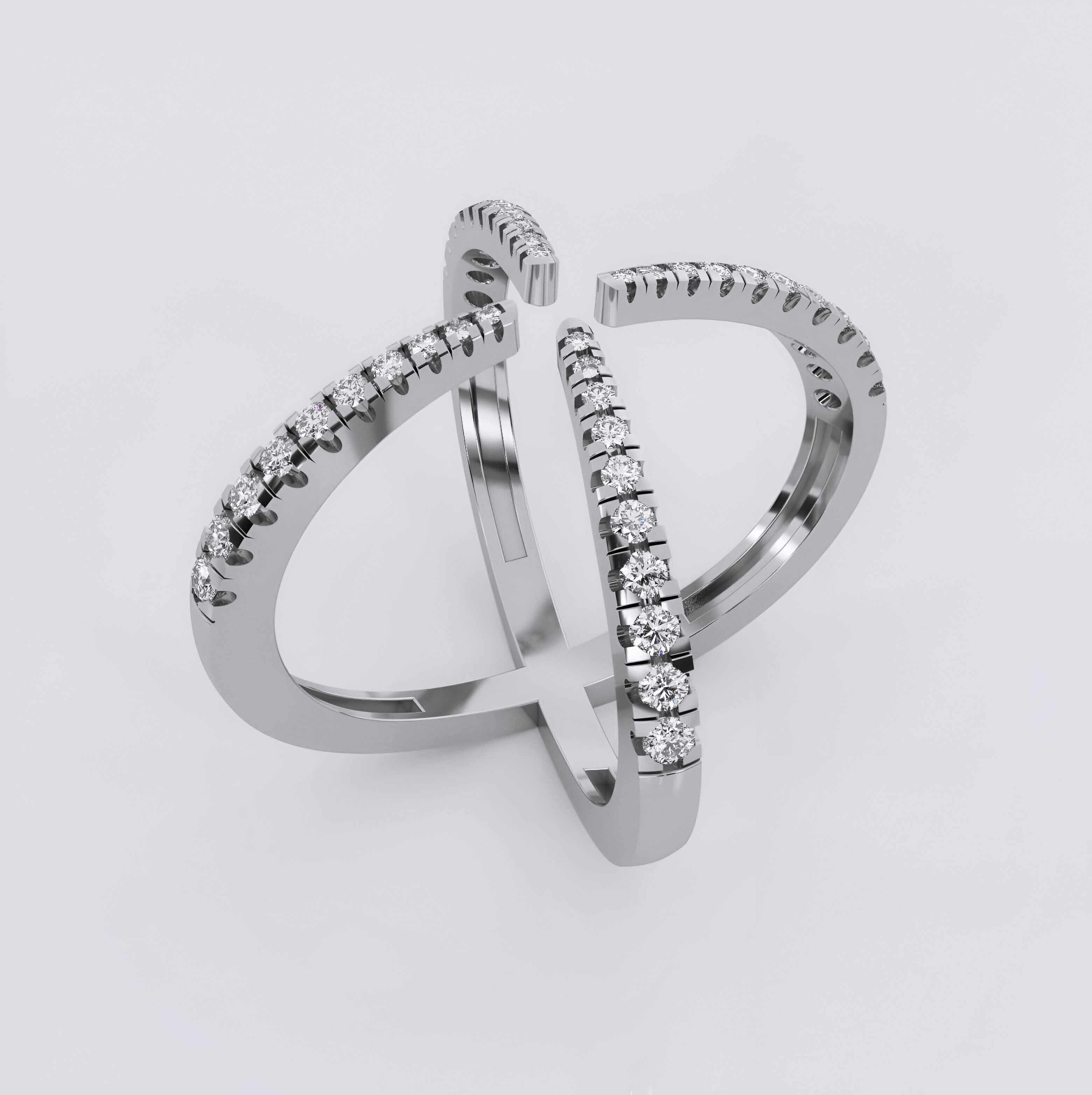Wire Diamond Ring 3dm stl obj renders details 3D print model_4