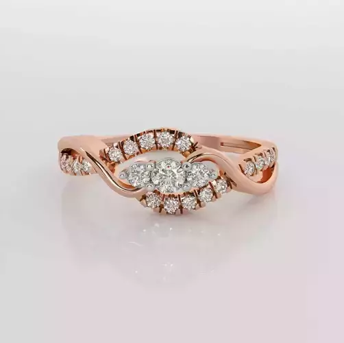 Trio Diamond Ring 3dm stl obj renders details