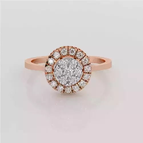 Halo Solitaire Diamond Ring 3dm stl obj renders details