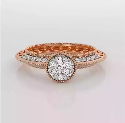 Solitaire Diamond Ring 3dm stl obj renders details