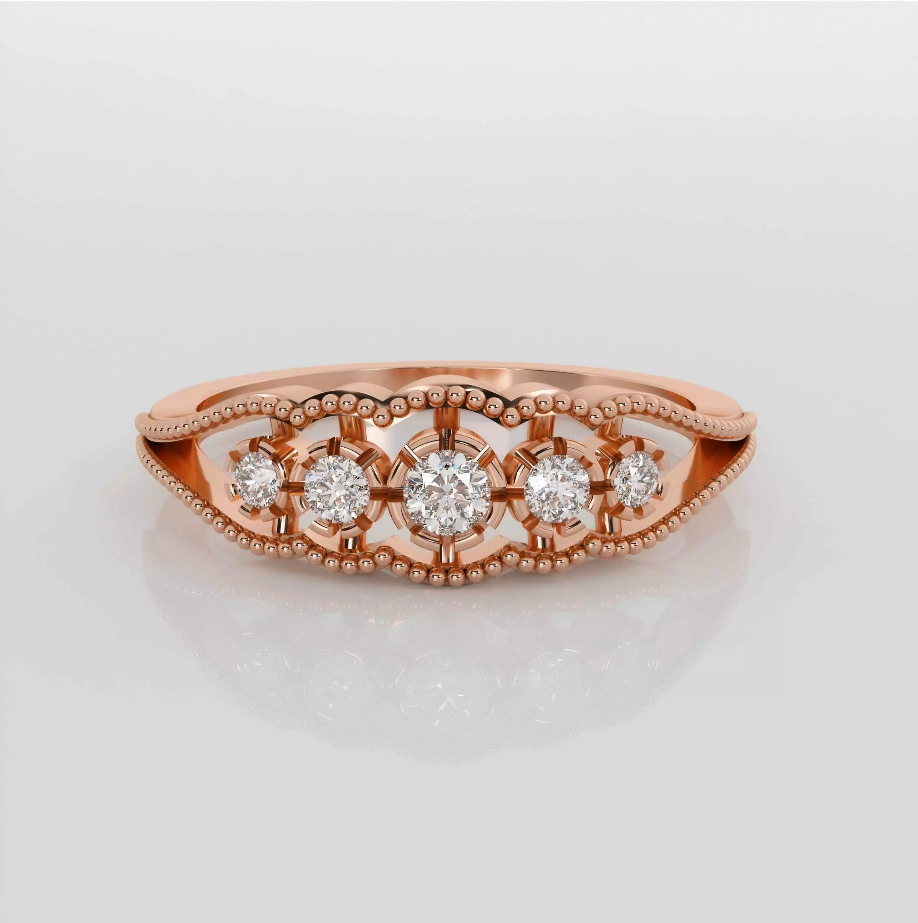 Five Star Diamonds Ring 3dm stl obj renders details 3D print model_0