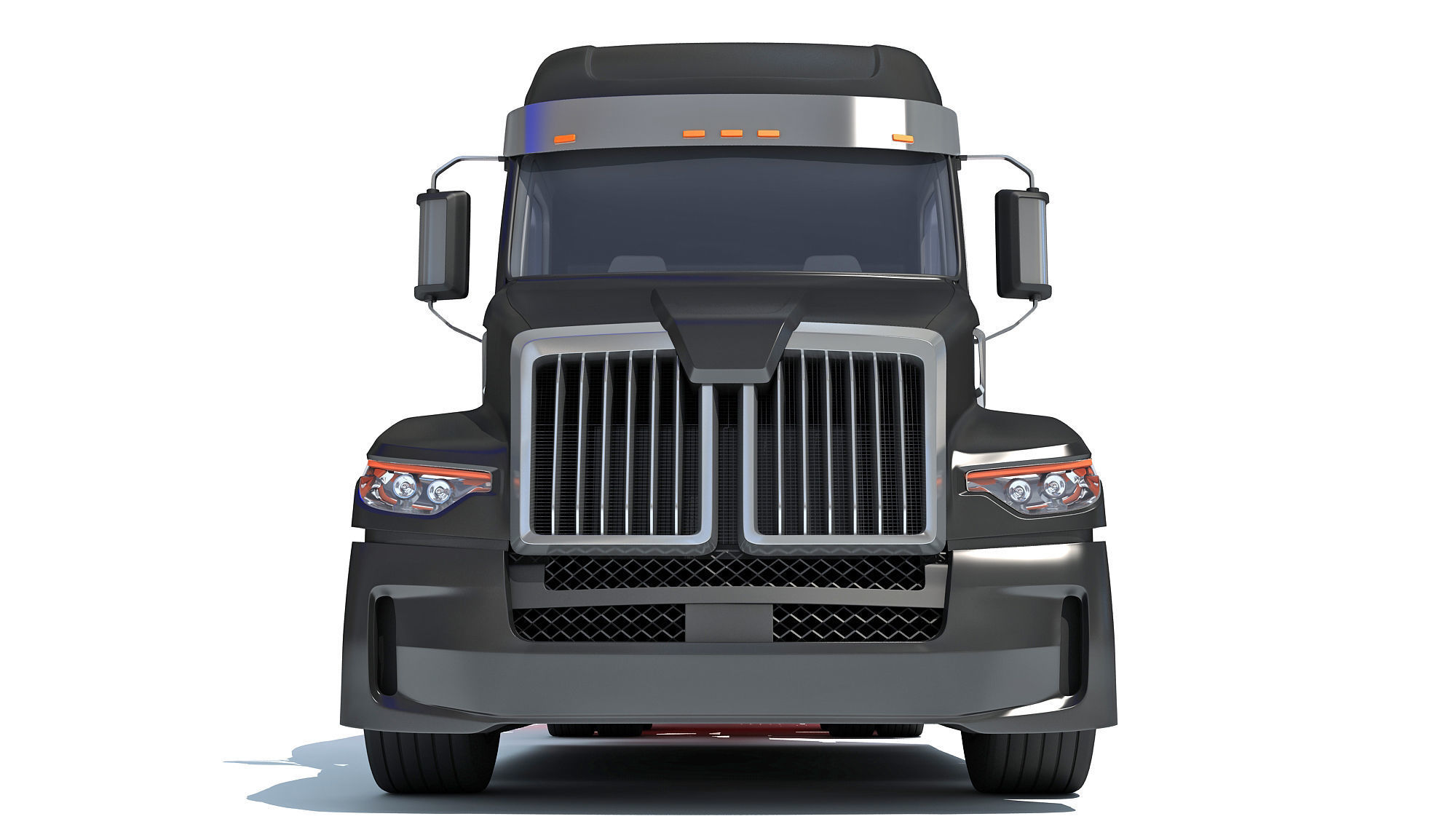 Car Hauler Transporter Trailer Semi Truck 3D model_11