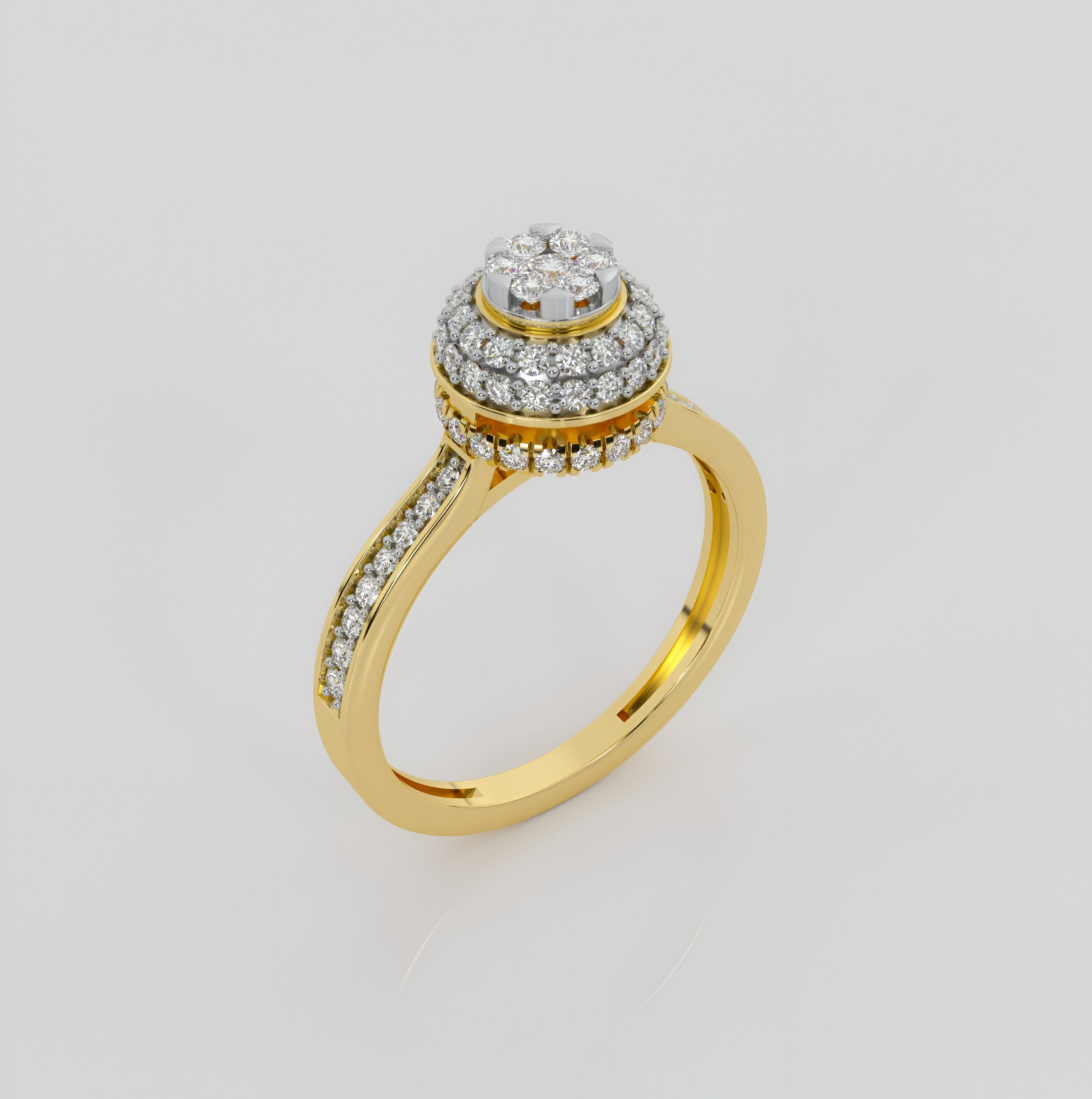 Halo Diamond Ring 3dm stl obj renders details 3D print model_2