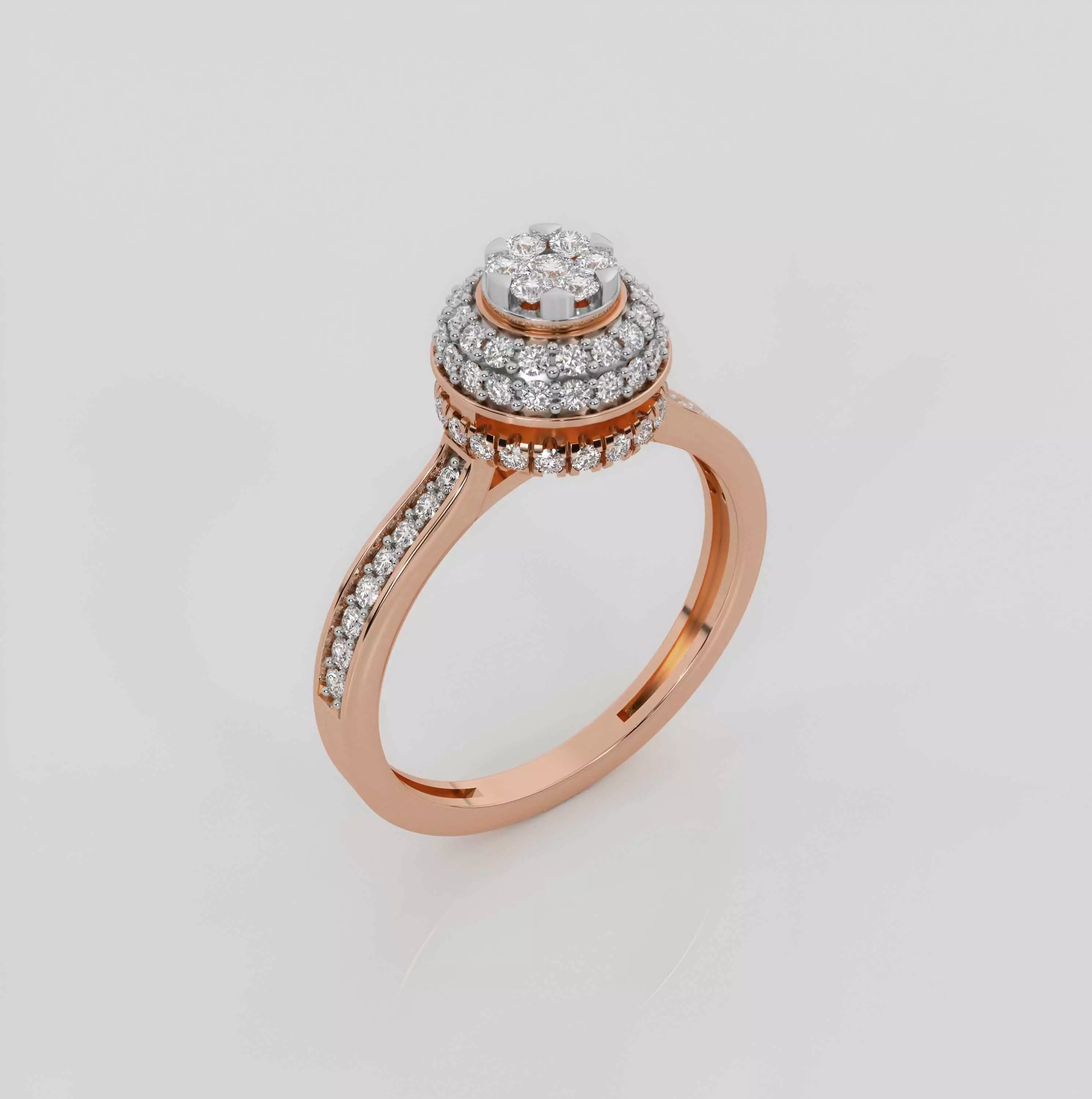 Halo Diamond Ring 3dm stl obj renders details 3D print model_0