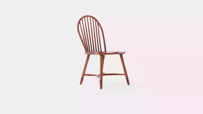 Windsor spindle chair rich brown Low-poly 3D model