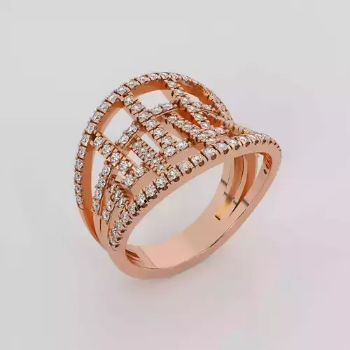 Woven Mesh Dual Fusion Ring 3dm stl obj renders details 3D print model