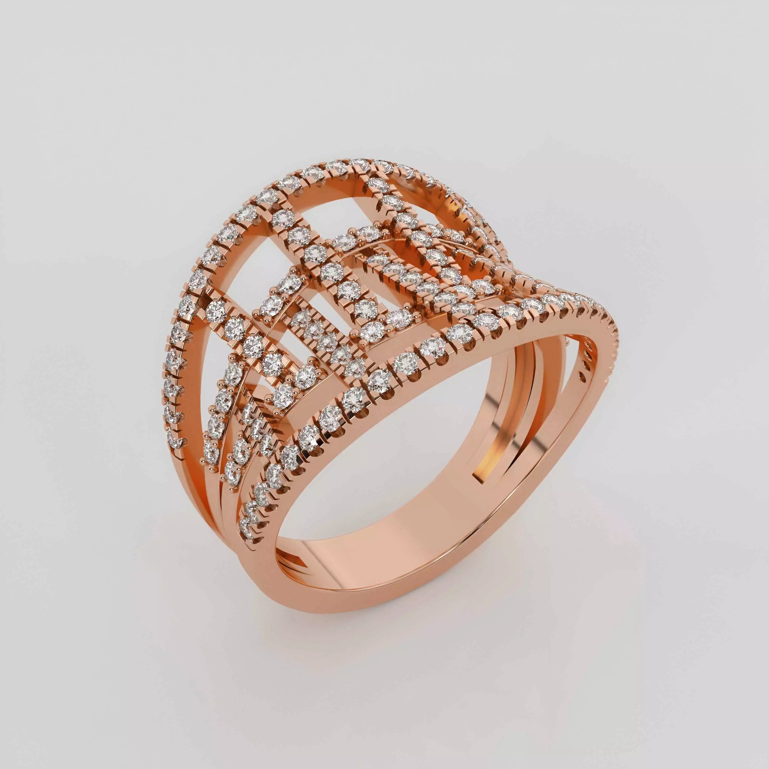Woven Mesh Dual Fusion Ring 3dm stl obj renders details 3D print model_0