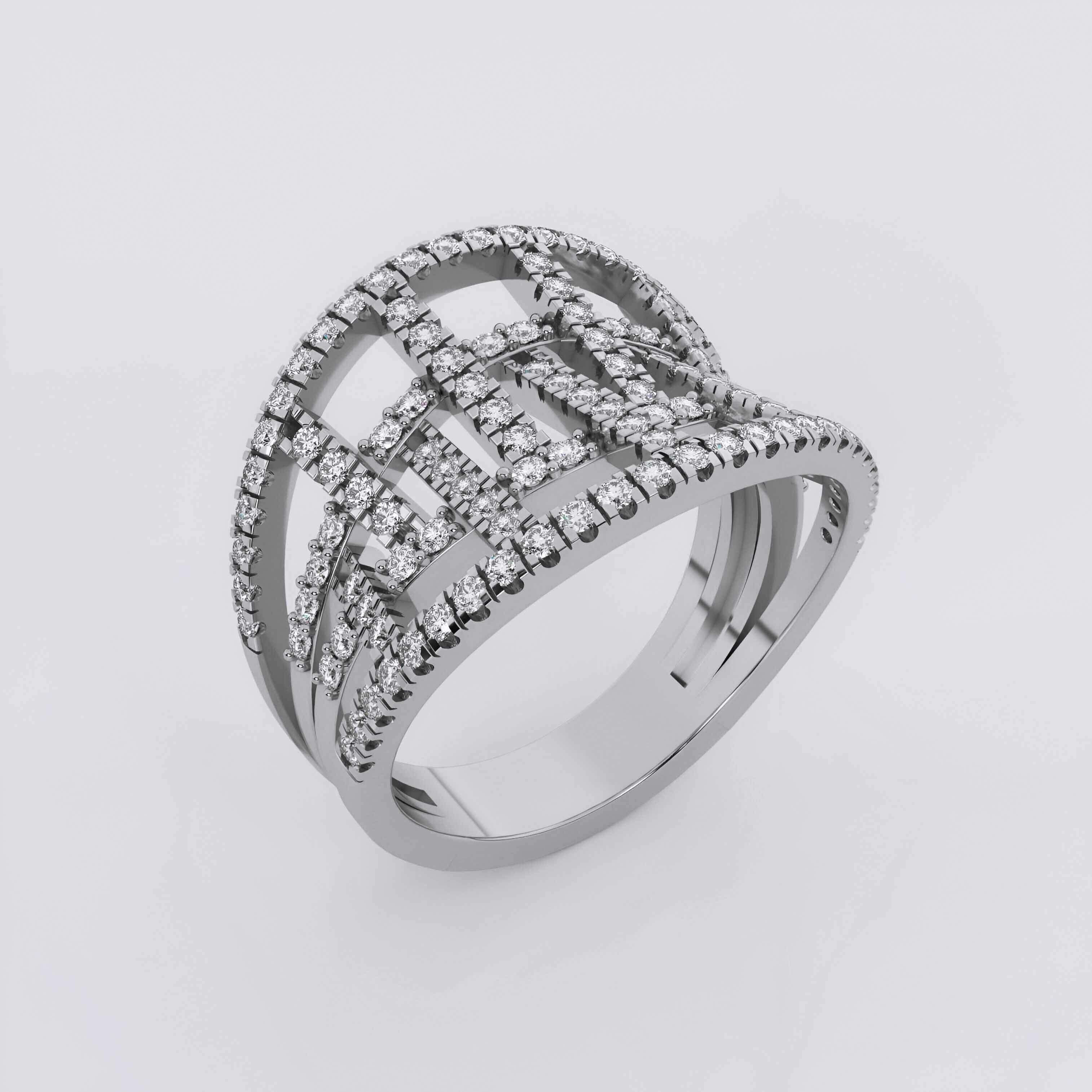 Woven Mesh Dual Fusion Ring 3dm stl obj renders details 3D print model_2