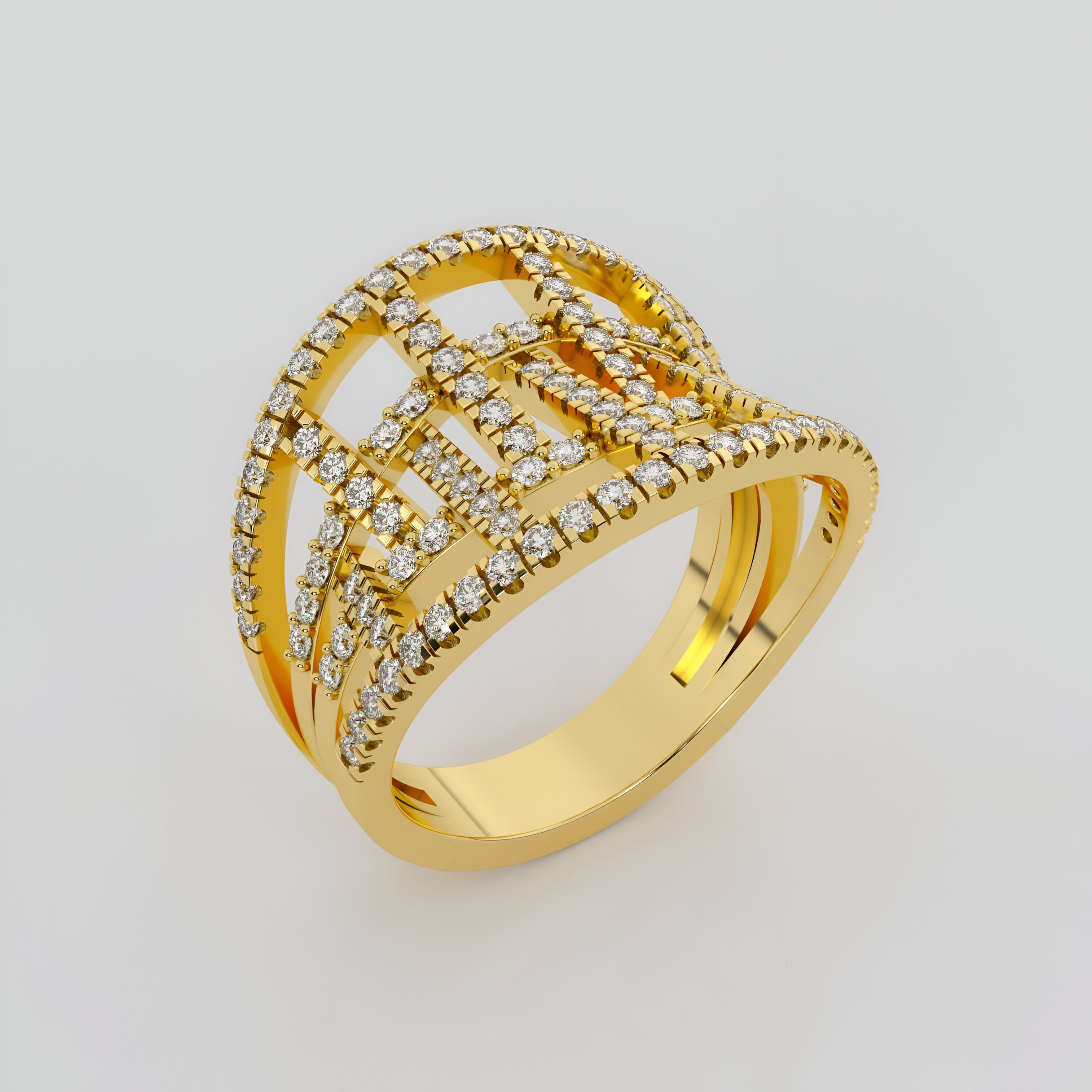 Woven Mesh Dual Fusion Ring 3dm stl obj renders details 3D print model_1