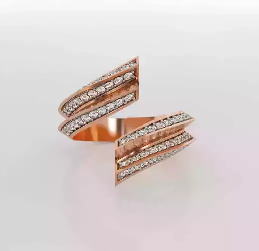 Curved Diamond Ring 3dm stl obj renders details 3D print model
