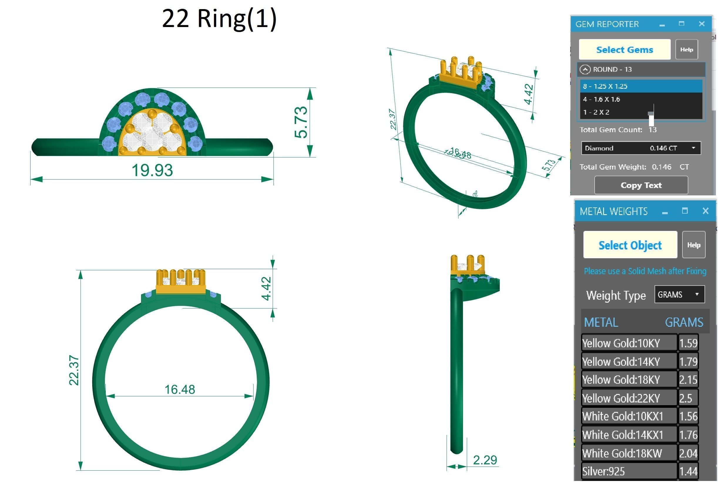 Diamond Ring 3dm stl obj renders details 3D print model_3