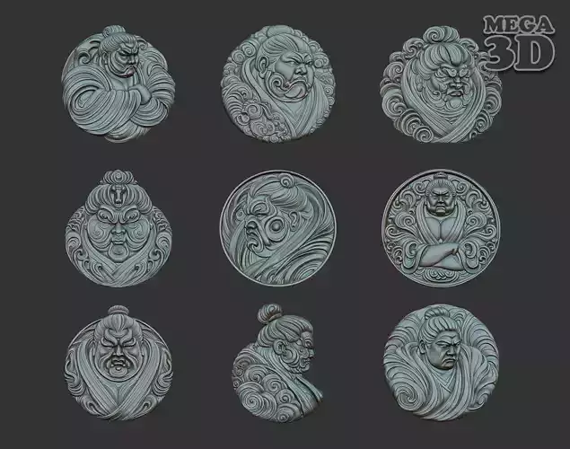 Sumo Wrestler basrelief Pack 240802 3D Model Collection