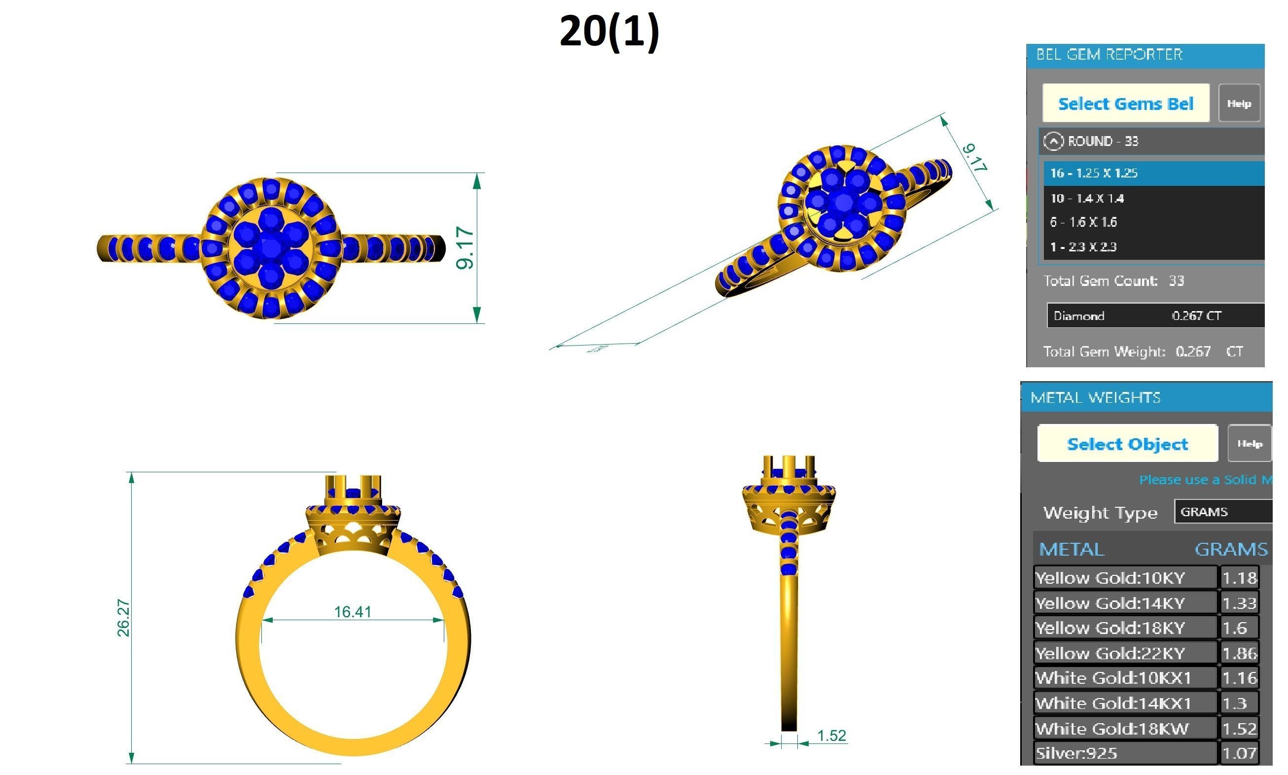 Diamond Ring 3dm stl obj renders details 3D print model_3