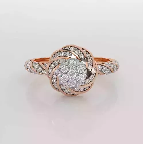 Flower Halo Diamond Ring 3dm stl obj renders details