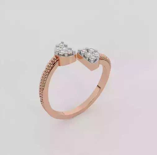 Dual Head Diamond Ring 3dm stl obj renders details