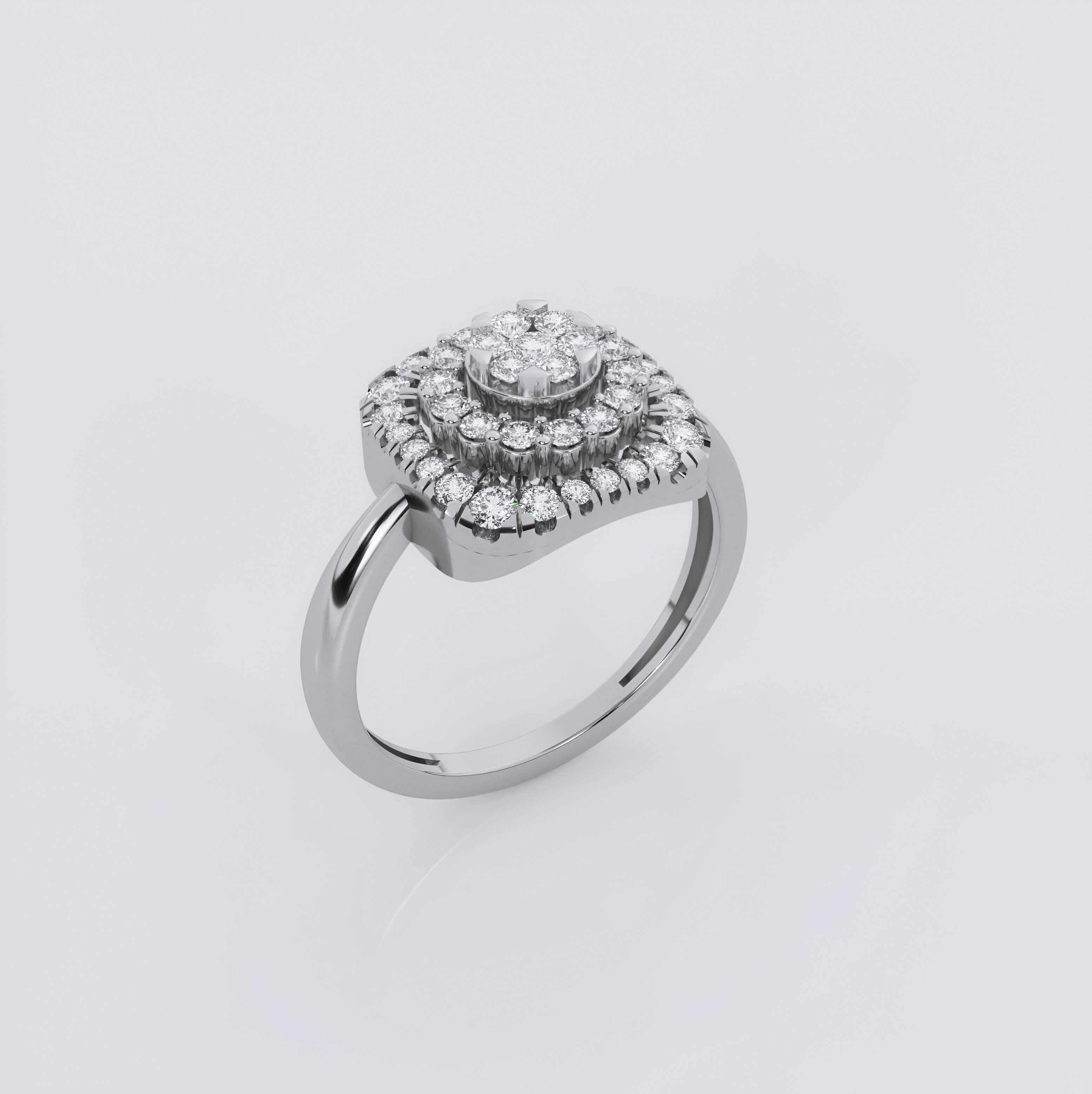 Halo Diamond Ring 3dm stl obj renders details 3D print model_2