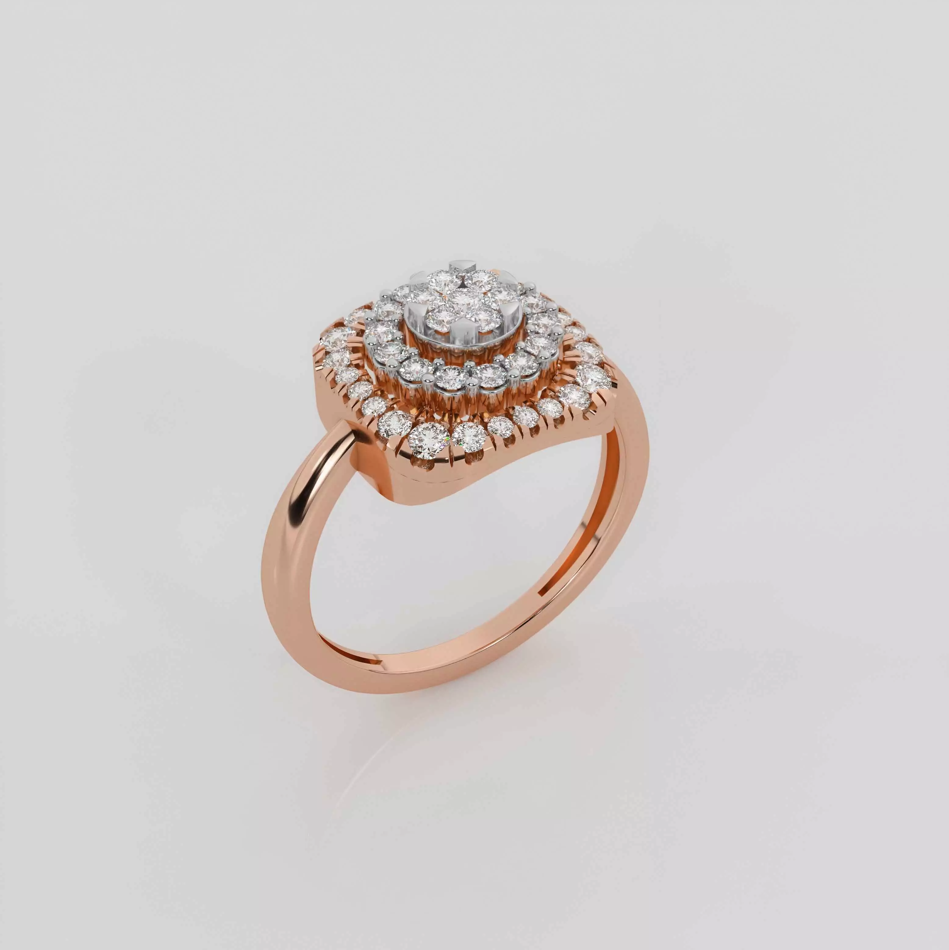 Halo Diamond Ring 3dm stl obj renders details 3D print model_0