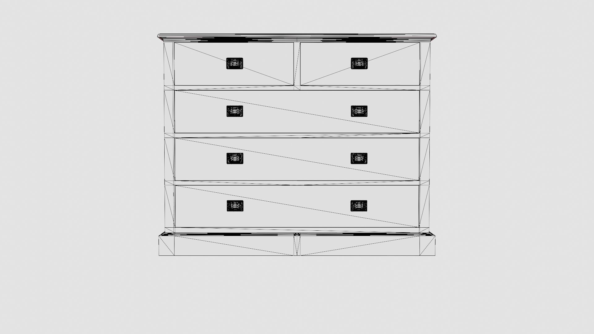 Sebago chest of drawers white Low-poly 3D model_6