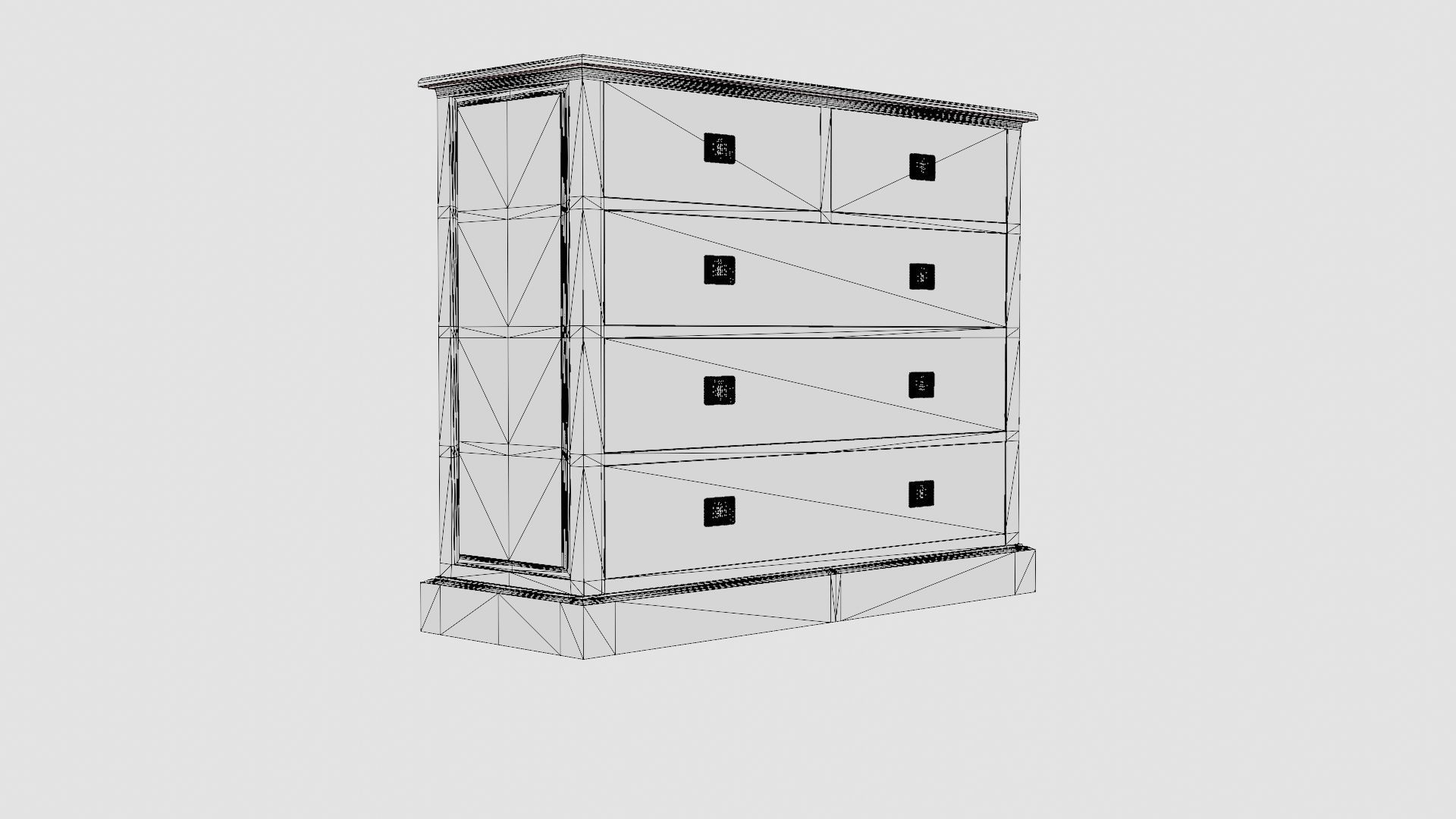 Sebago chest of drawers white Low-poly 3D model_7