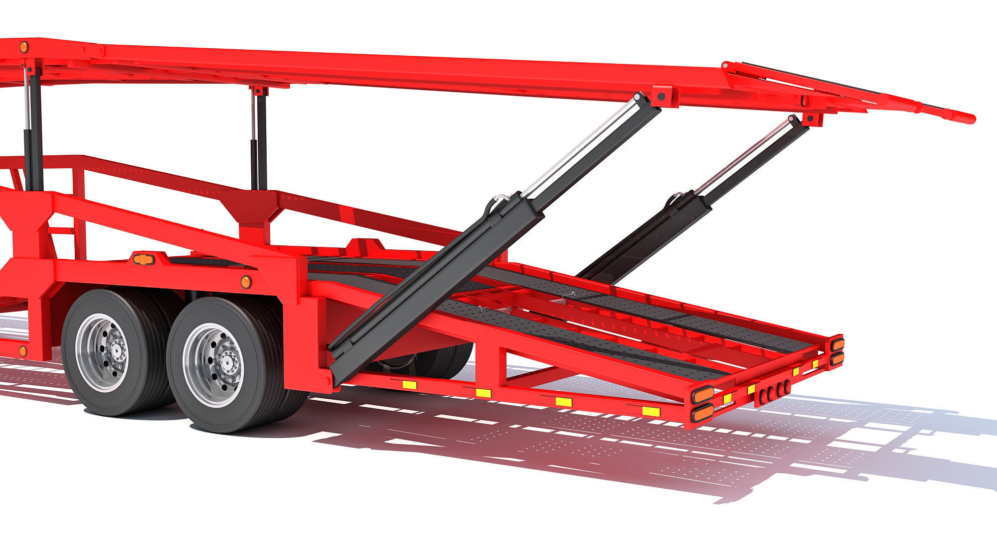 Car Carrier Semi Truck Trailer 3D model_15