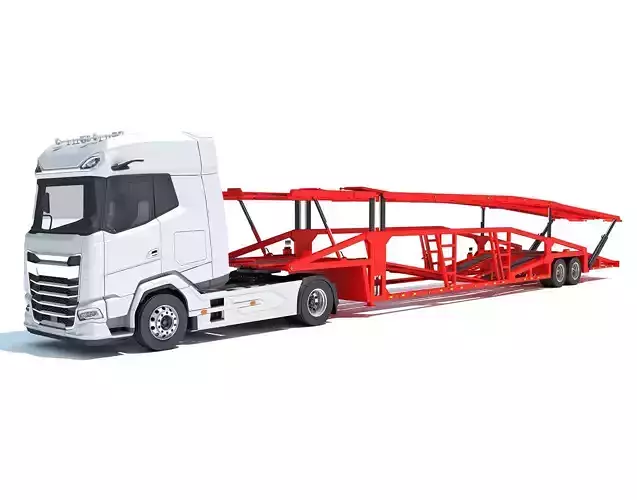 Car Carrier Semi Truck Trailer 3D model