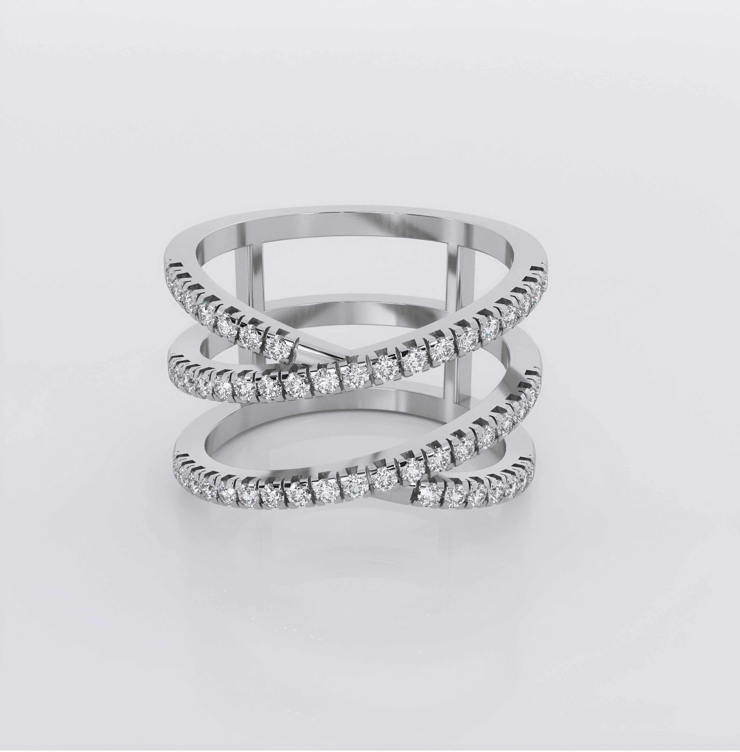 Wire Mesh Diamond Ring 3dm stl obj renders details 3D print model_2