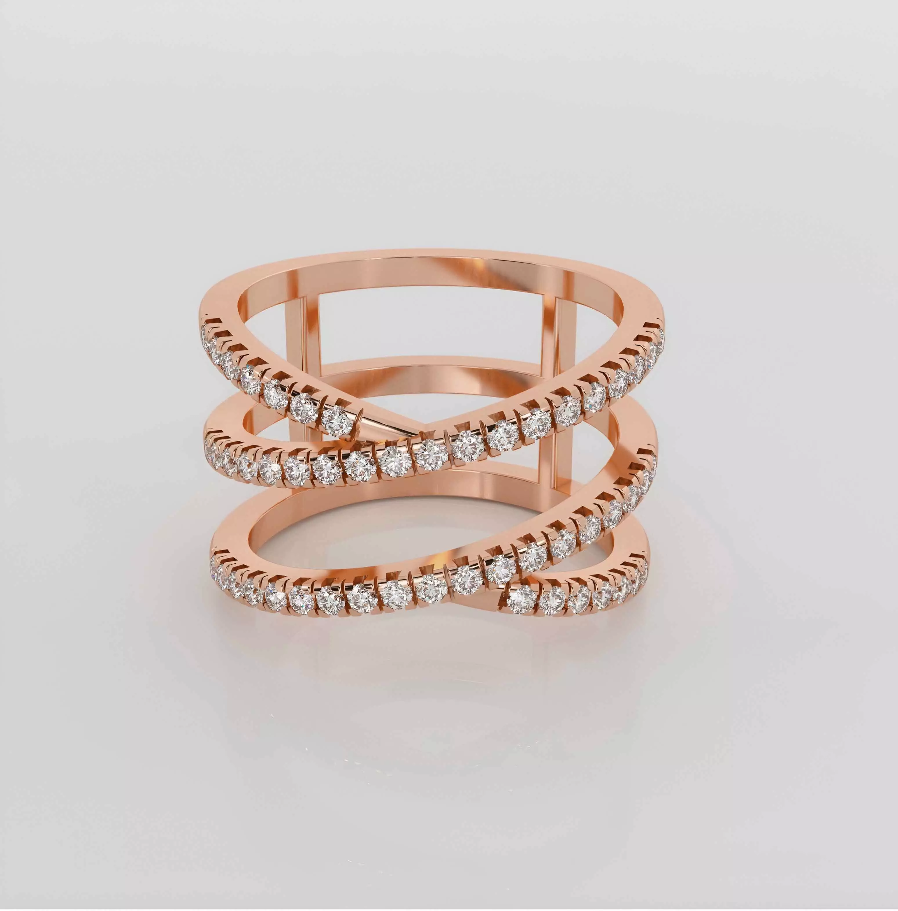 Wire Mesh Diamond Ring 3dm stl obj renders details 3D print model_0