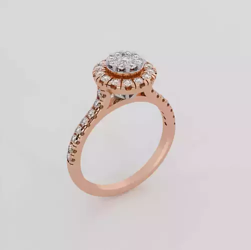 Halo Diamond Ring 3dm stl obj renders details