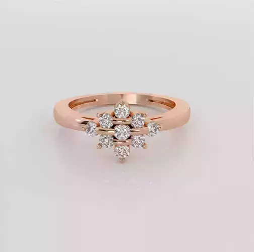 Star Cluster Diamond Ring 3dm stl obj renders details