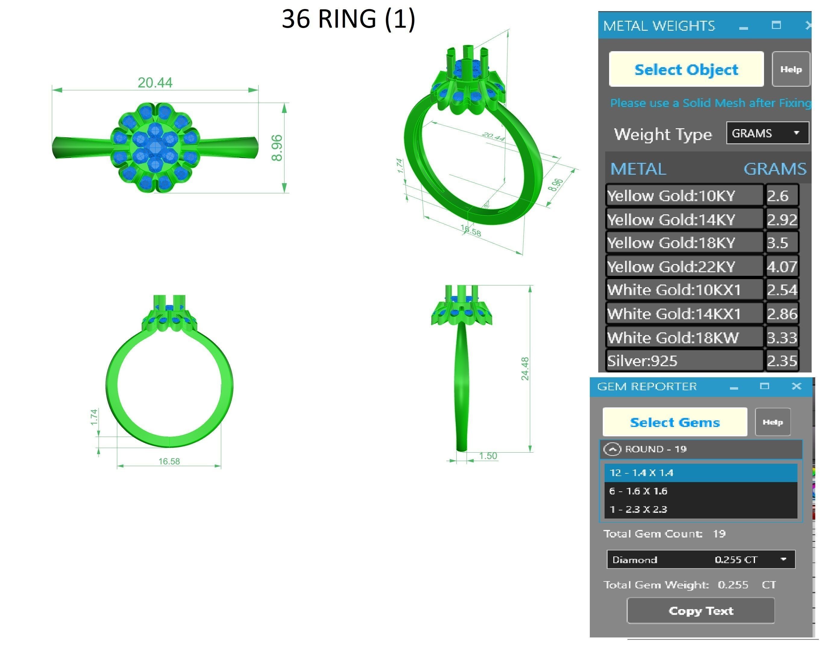 Diamond Ring 3dm stl obj renders details 3D print model_3