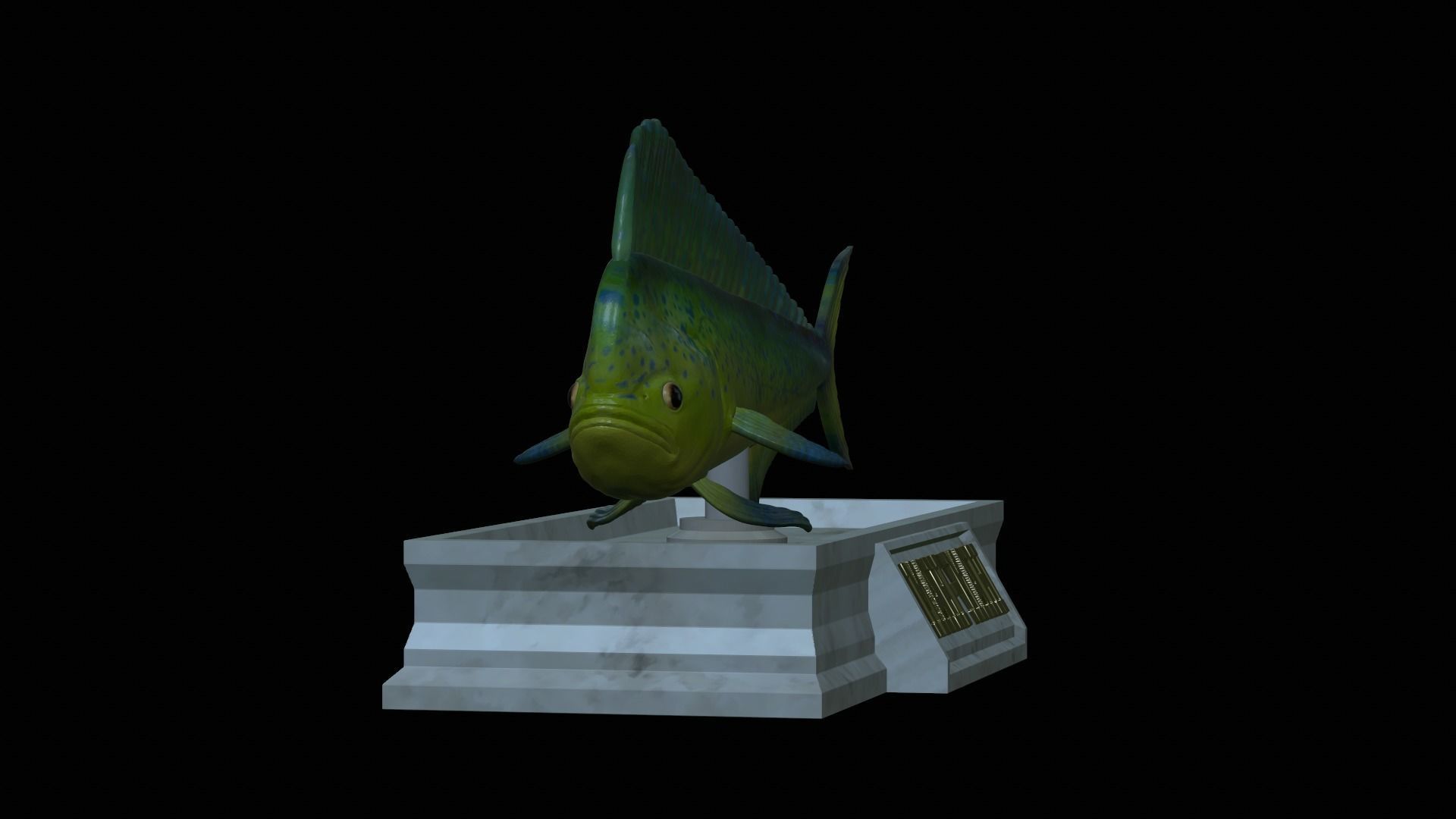 fish mahi mahi statue detailed texture 3D print model_33