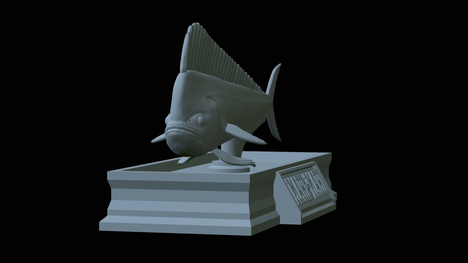 fish mahi mahi statue detailed texture 3D print model_15