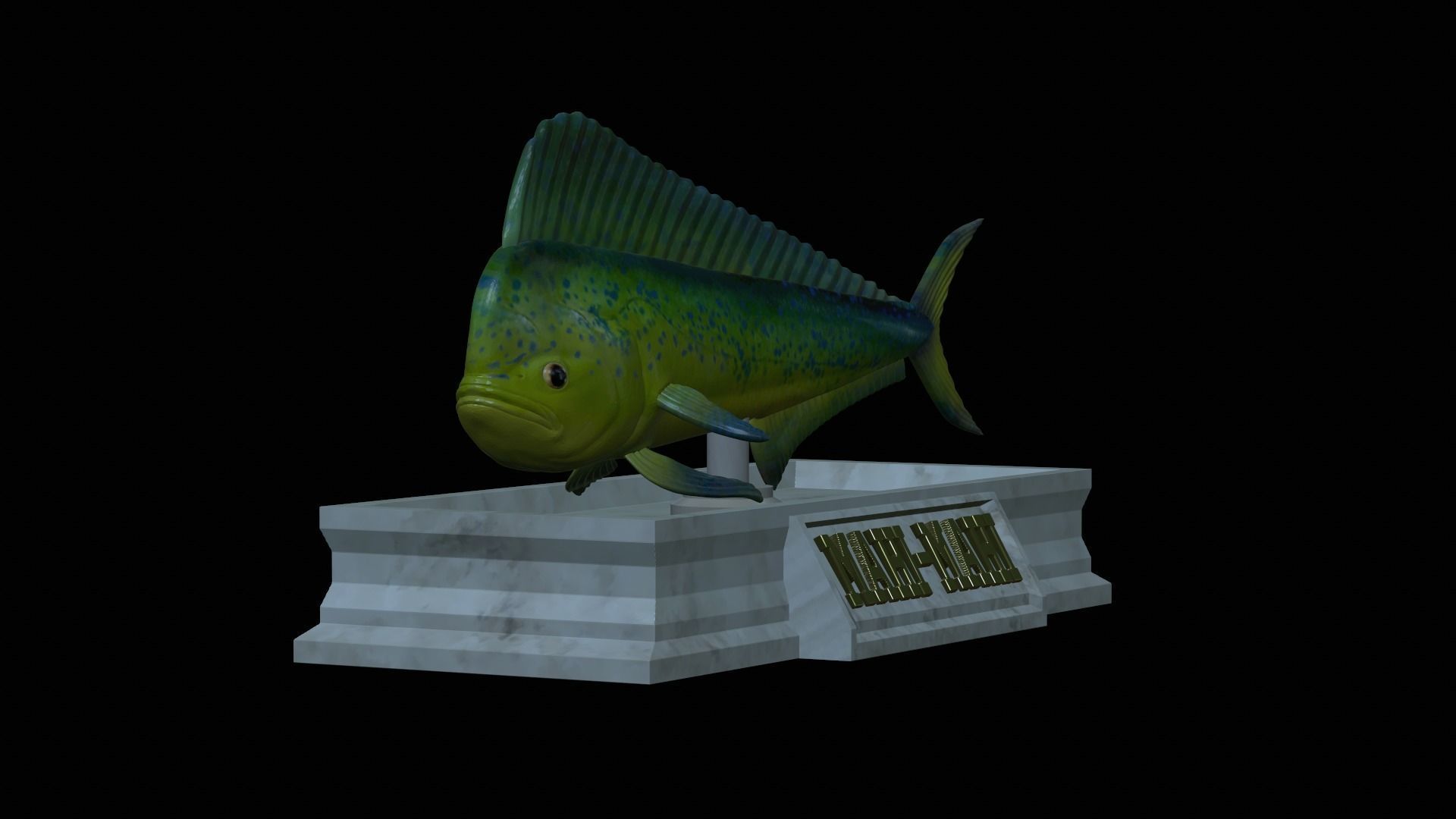 fish mahi mahi statue detailed texture 3D print model_22