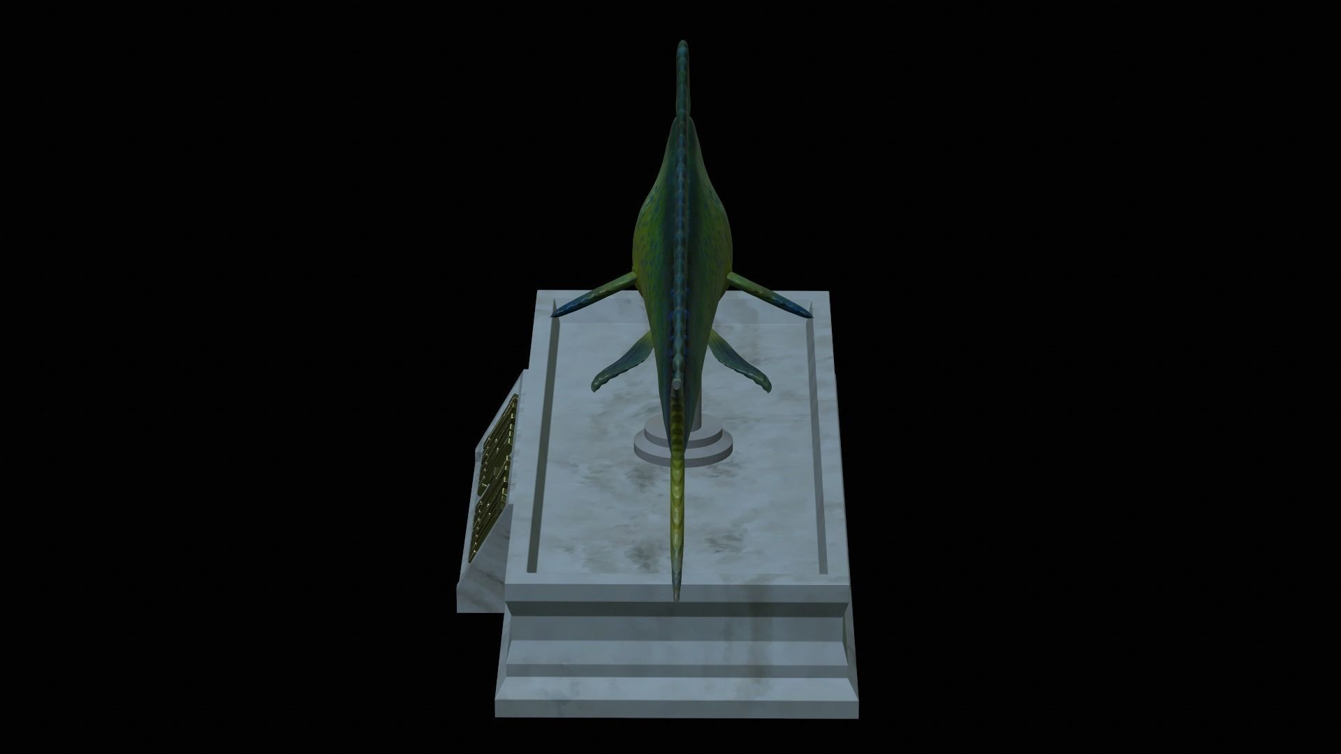 fish mahi mahi statue detailed texture 3D print model_6