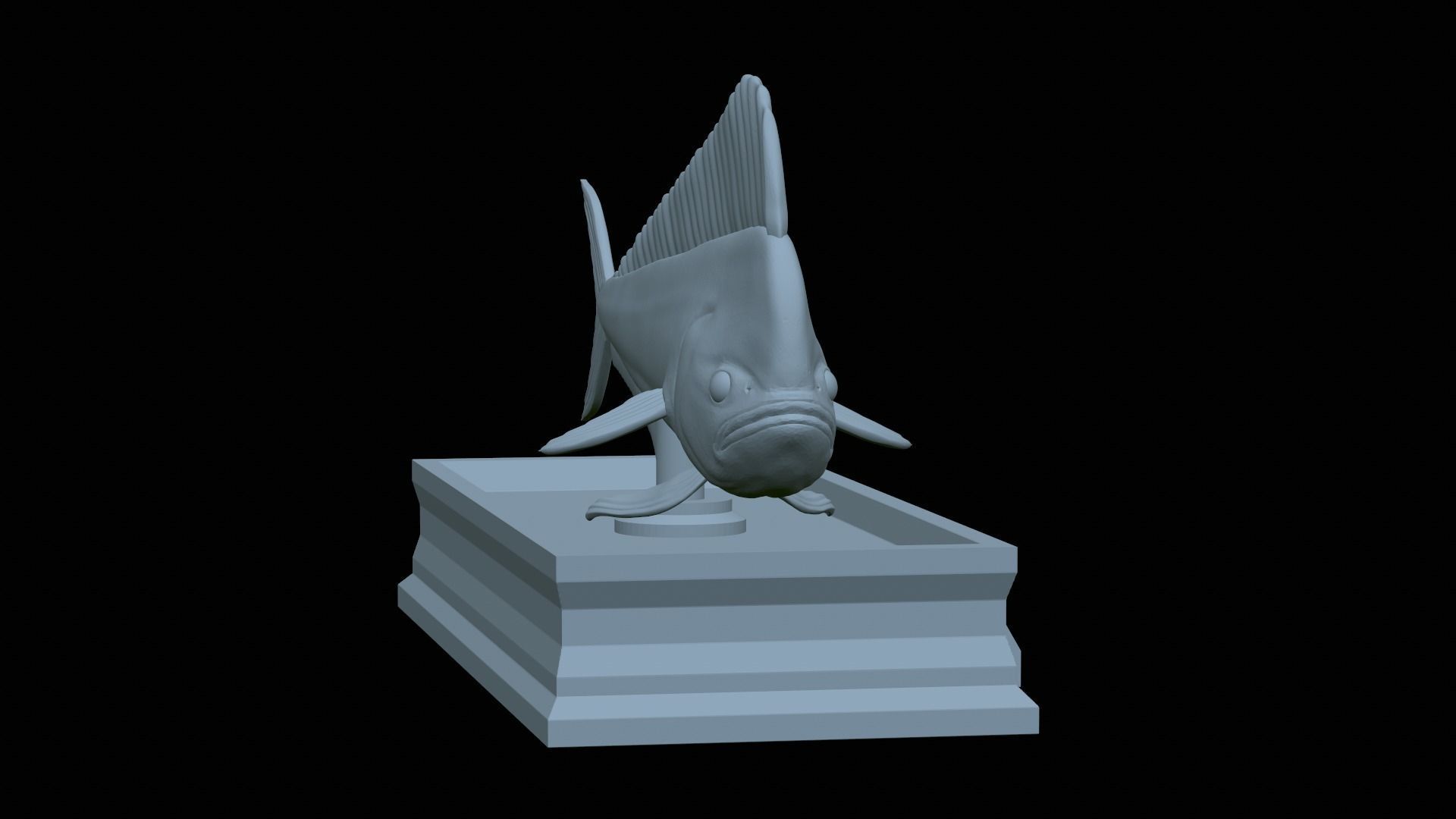 fish mahi mahi statue detailed texture 3D print model_17