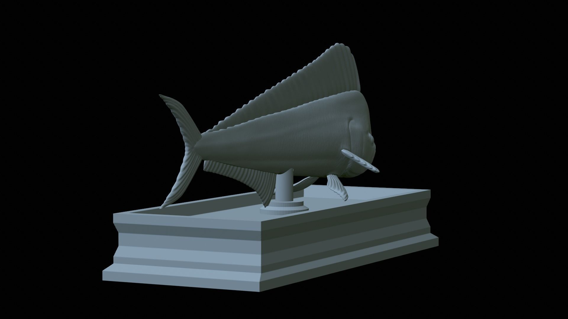 fish mahi mahi statue detailed texture 3D print model_24