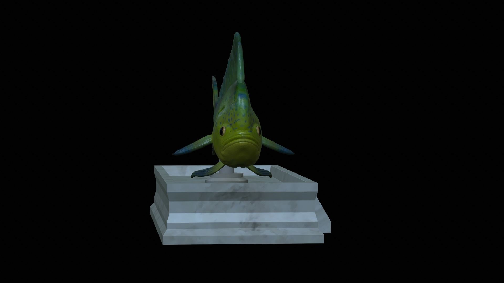 fish mahi mahi statue detailed texture 3D print model_34