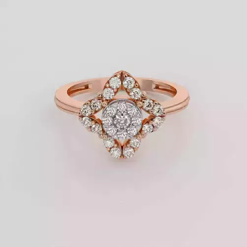 Blooming Flower Diamond Ring 3dm stl obj renders details 3D print model