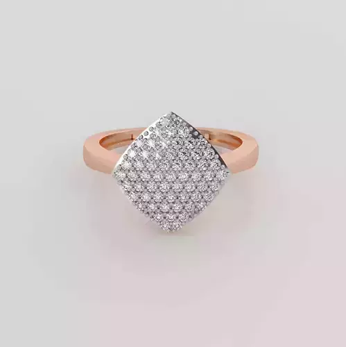 Square Diamond Head Ring 3dm stl obj renders details